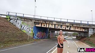 nuria millan bends over for public anal banging and deepthroat