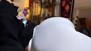 cute white-skinned big ass begs for deep anal pounding