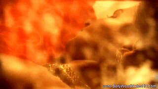 exotic brunette babe dances nude stripping clothes teasing sensual curves