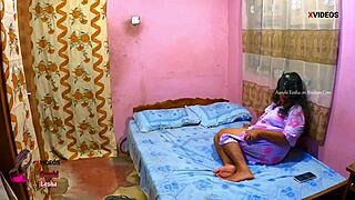 Stepmom calls stepson for wet pussy fuck while husband away...