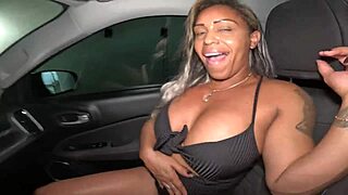 Big Tits Ebony Bent Over Car Hood for Raw Doggystyle Pounding