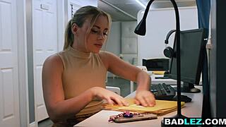 Big Ass MILF Boss Pounds Stunning Lesbian Intern with Strapon Cock in Office