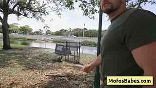 petite blonde teen joey white seduced and fucked hard by muscular jmac near lake