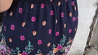 mature flashes upskirt on street then gives it all away in public thrill