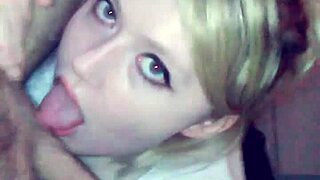 Hot Amateur Blonde Sucks Big Tits Nut-Busting Load