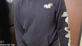 Suggestive tease with massive black stud tires him out