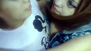 two hot lesbians licking and fingering each other wildly