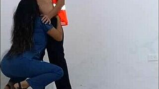 Janitor Seduced by Hospital Nurse Puts On Condom Fucks Her Standing in Hallways