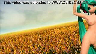 Hatsune Miku performs LEVAN POLKA in nude mod revealing BIG TITS and ASS