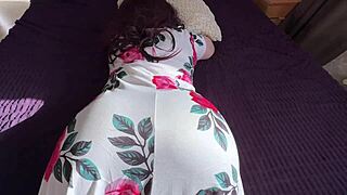 stepmom relaxes on bed but naughty stepson interrupts her private moment