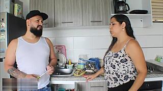 cheating hubby revenge: voluptuous wife rides plumber's monster cock deep