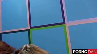 AJ Rose gags on monster cocks!